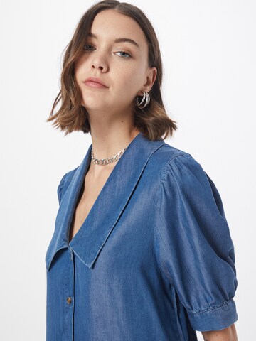 ICHI Shirt Dress in Blue