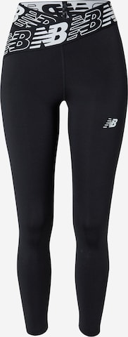 new balance Skinny Workout Pants in Black: front