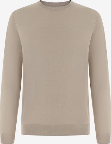 Gilet de costume ' Crew Neck Jumper in Superfine Wool ' Boggi Milano en beige : devant