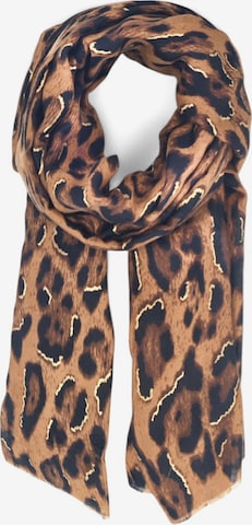 styleBREAKER Schal 'Schal Leoparden Muster Gold Metallic' in Braun: Vorderseite
