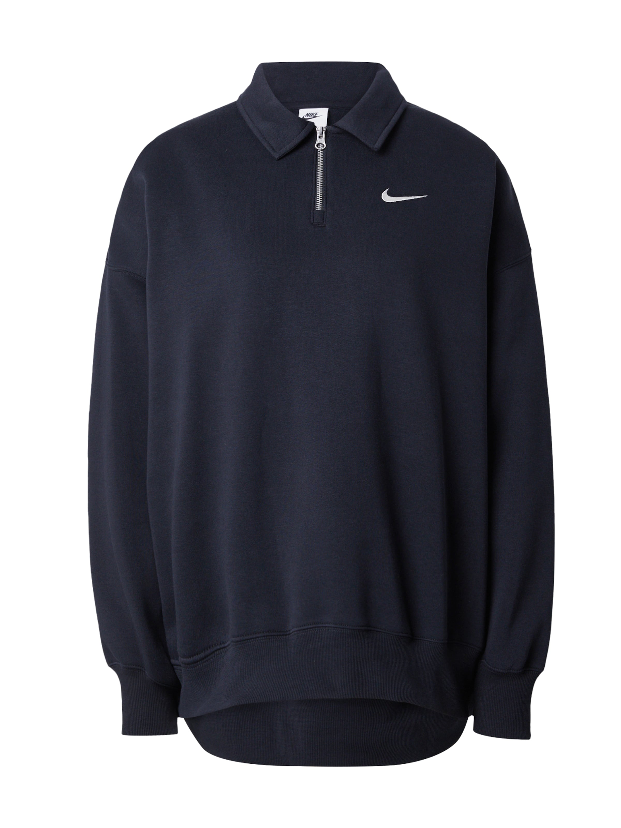 melns Nike Sportswear Sportisks džemperis 'Phoenix Fleece': no priekšpuses