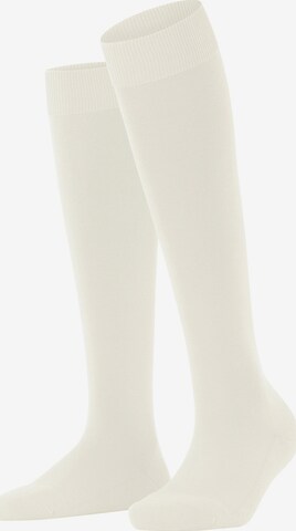 FALKE Knee High Socks 'ClimaWool' in White: front