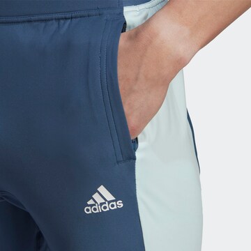 ADIDAS SPORTSWEAR Tapered Sports trousers 'Colourblock' in Blue
