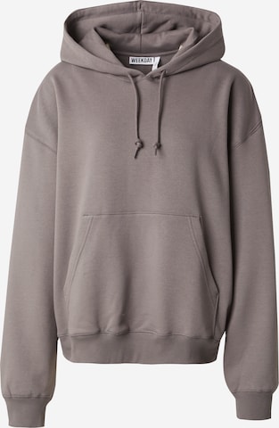 Sweat-shirt 'Essence Standard' WEEKDAY en beige : devant