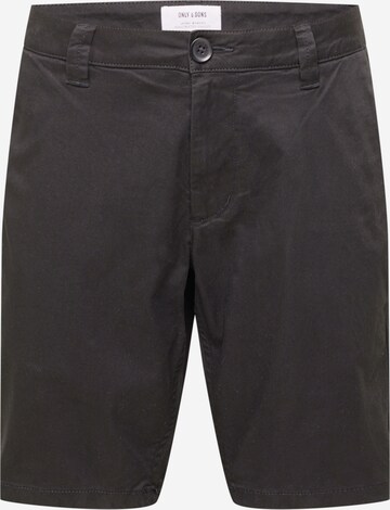 Pantaloni chino 'Cam' di Only & Sons in nero: frontale