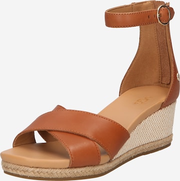 UGG - Sandalias en marrón: frente