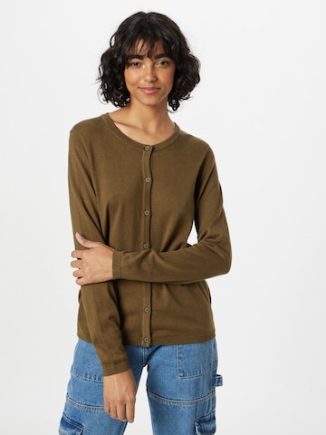 ESPRIT Knit Cardigan in Brown: front