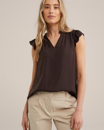 WE Fashion Blouse in Bruin: voorkant