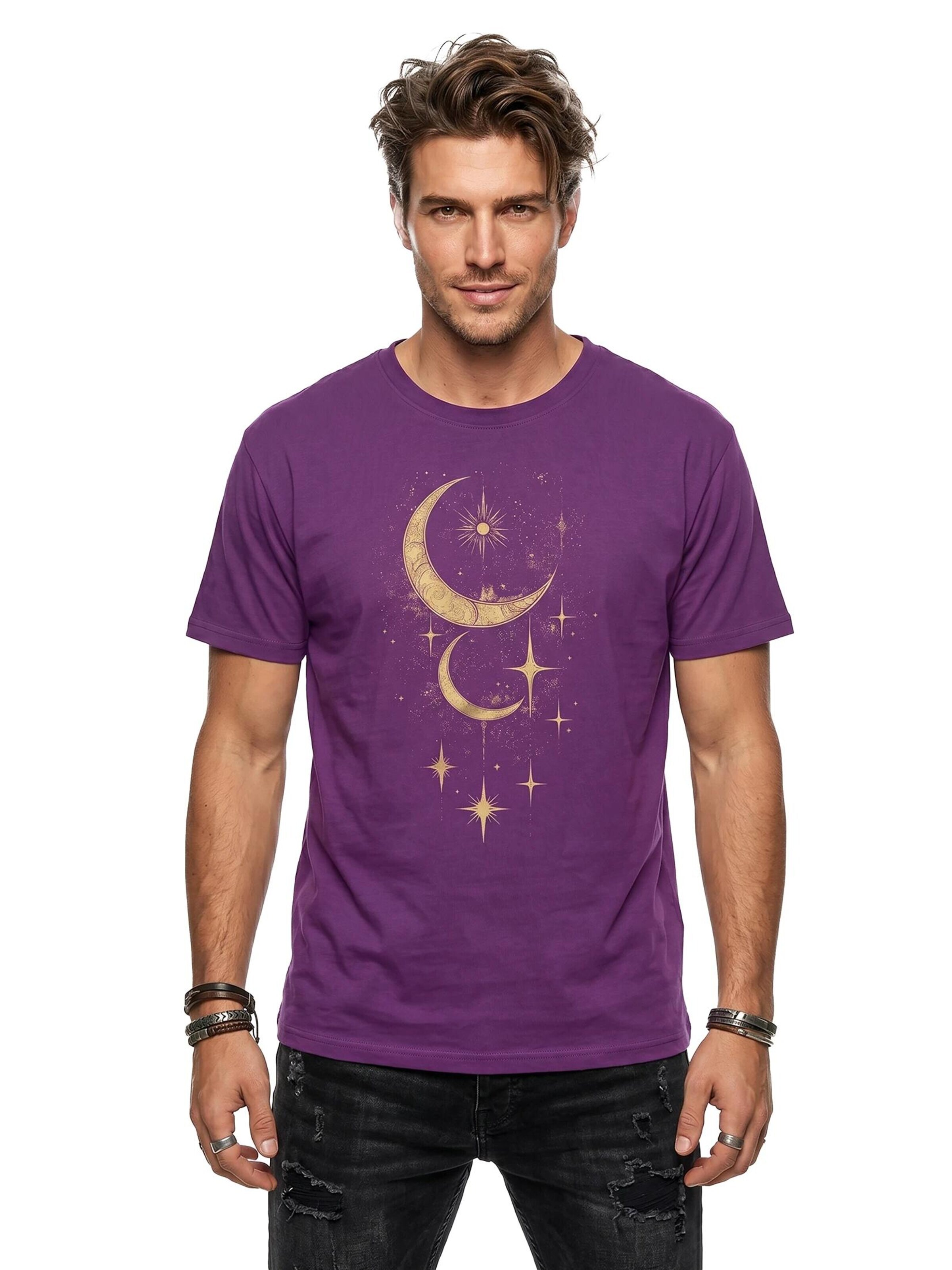 MAKAYA Shirt 'Moon Stars' in Purple
