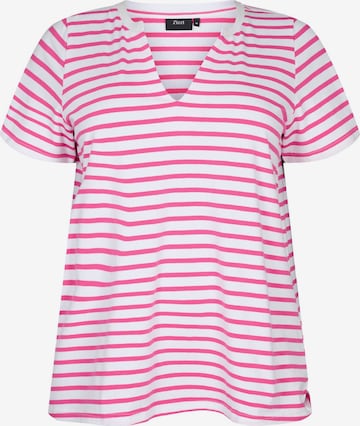 Zizzi Shirts 'EDORIT' i pink: forside