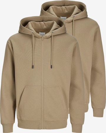 JACK & JONES Sweatjacke 'Bradley' in Beige: Vorderseite