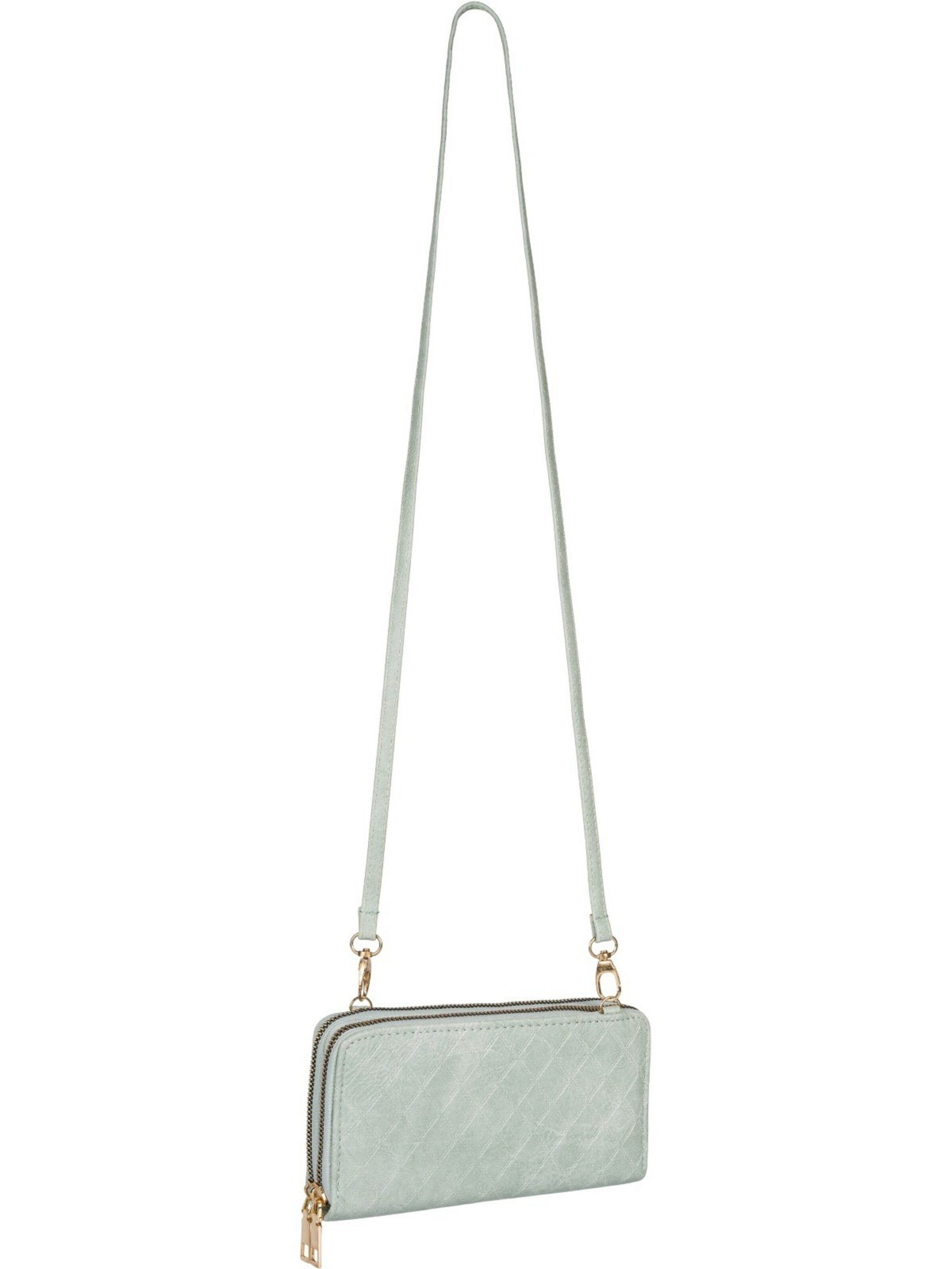 styleBREAKER Crossbody bag '2 in 1 Umhängetasche - Geldbörse Rauten' in Green