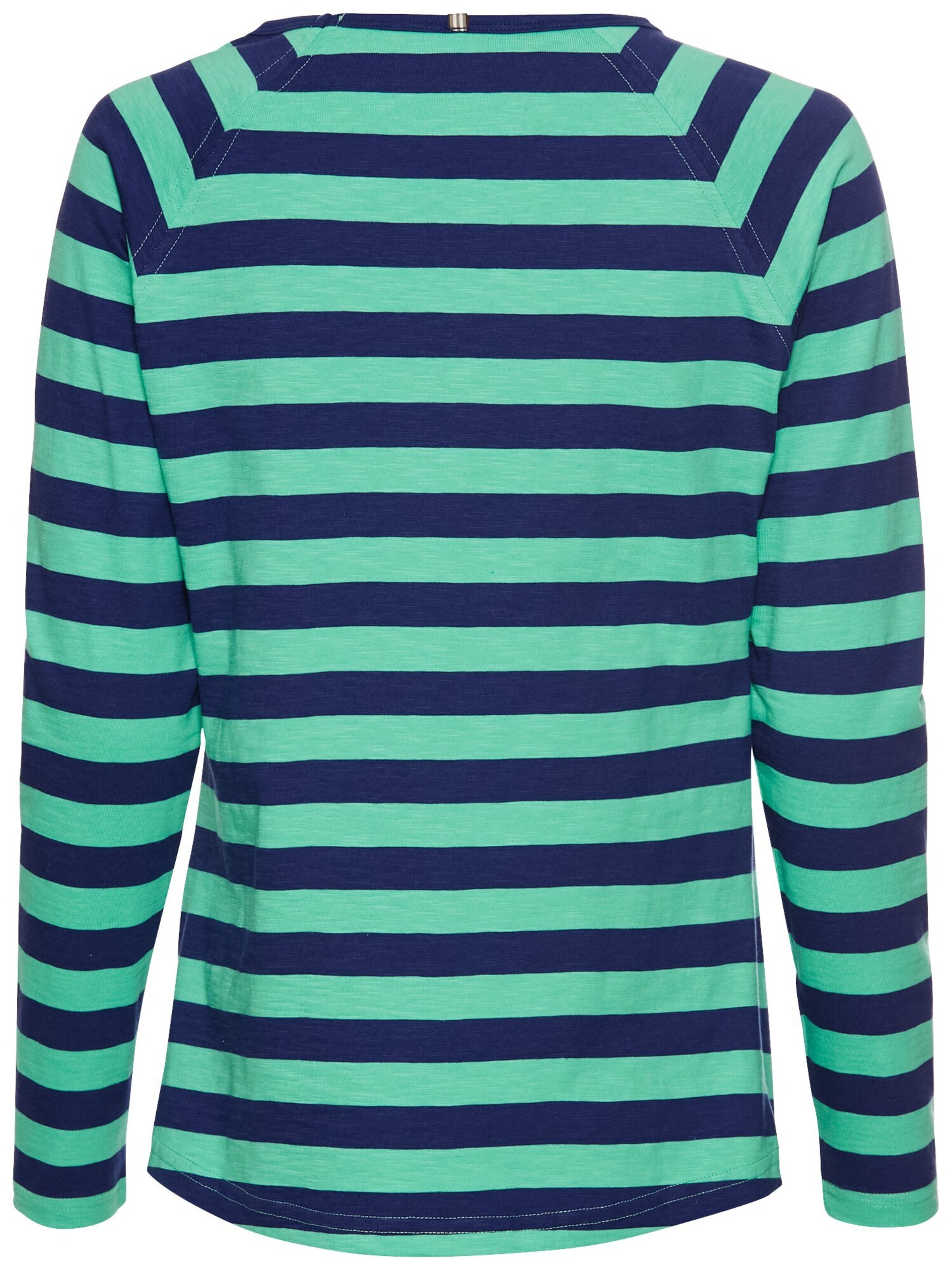 CAMEL ACTIVE Gestreiftes Langarmshirt aus reiner Baumwolle in Grün