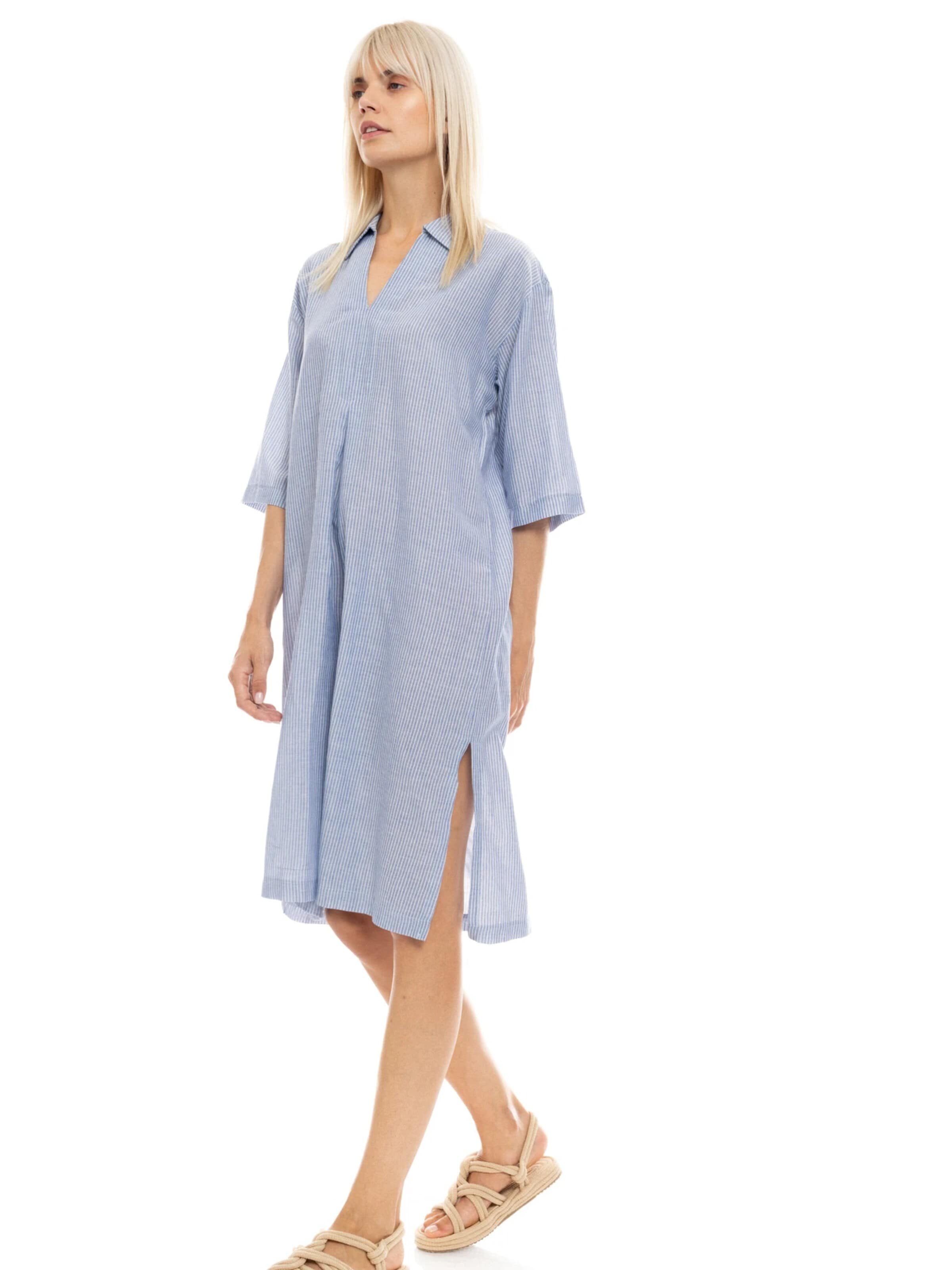 Pink Label - Vestido de verão 'BEACHWEAR BLUE STRIPE' em azul