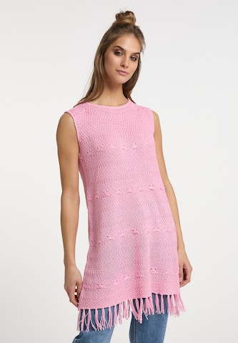 usha FESTIVAL Stickad klänning i rosa: framsida