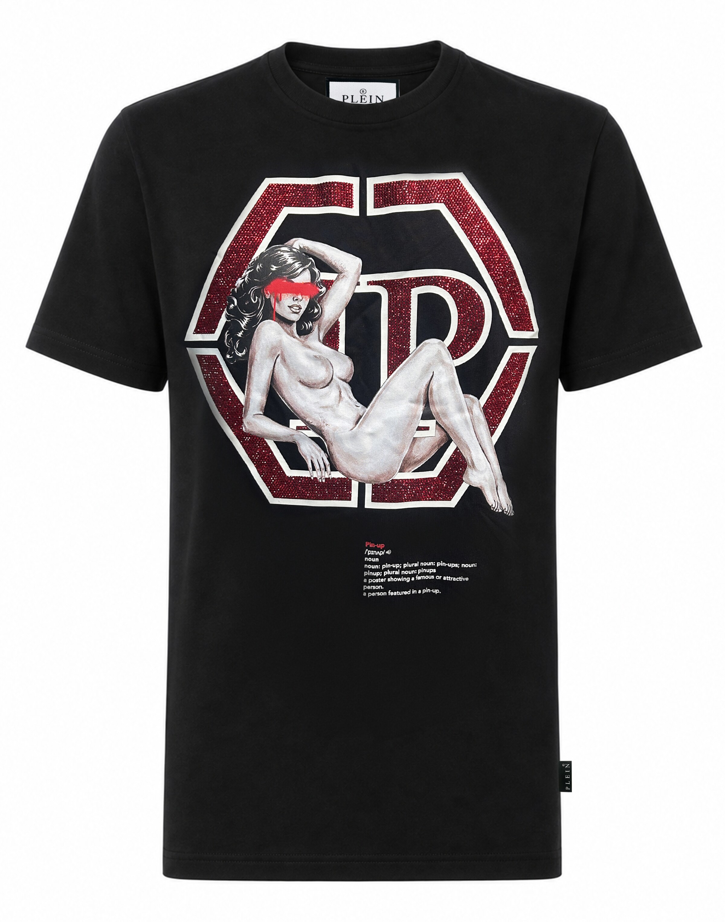 Philipp Plein Shirt 'Hexagon' in Zwart: voorkant