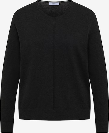 CECIL Basic Pullover mit V-Neck in Unifarbe in Grau: Vorderseite