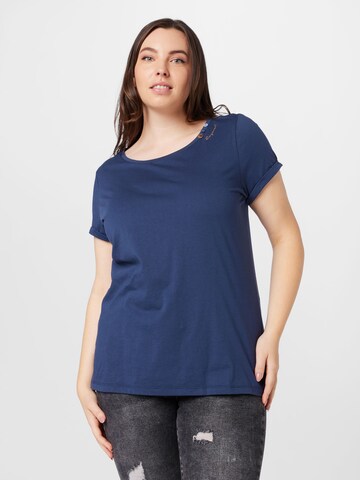 Ragwear Plus - Camiseta 'FLORAH' en azul: frente