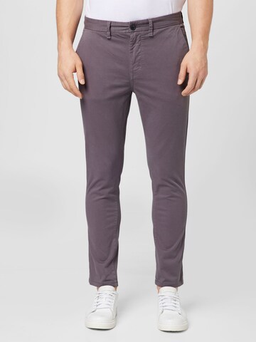 pilka BURTON MENSWEAR LONDON Prigludęs „Chino“ stiliaus kelnės: priekis