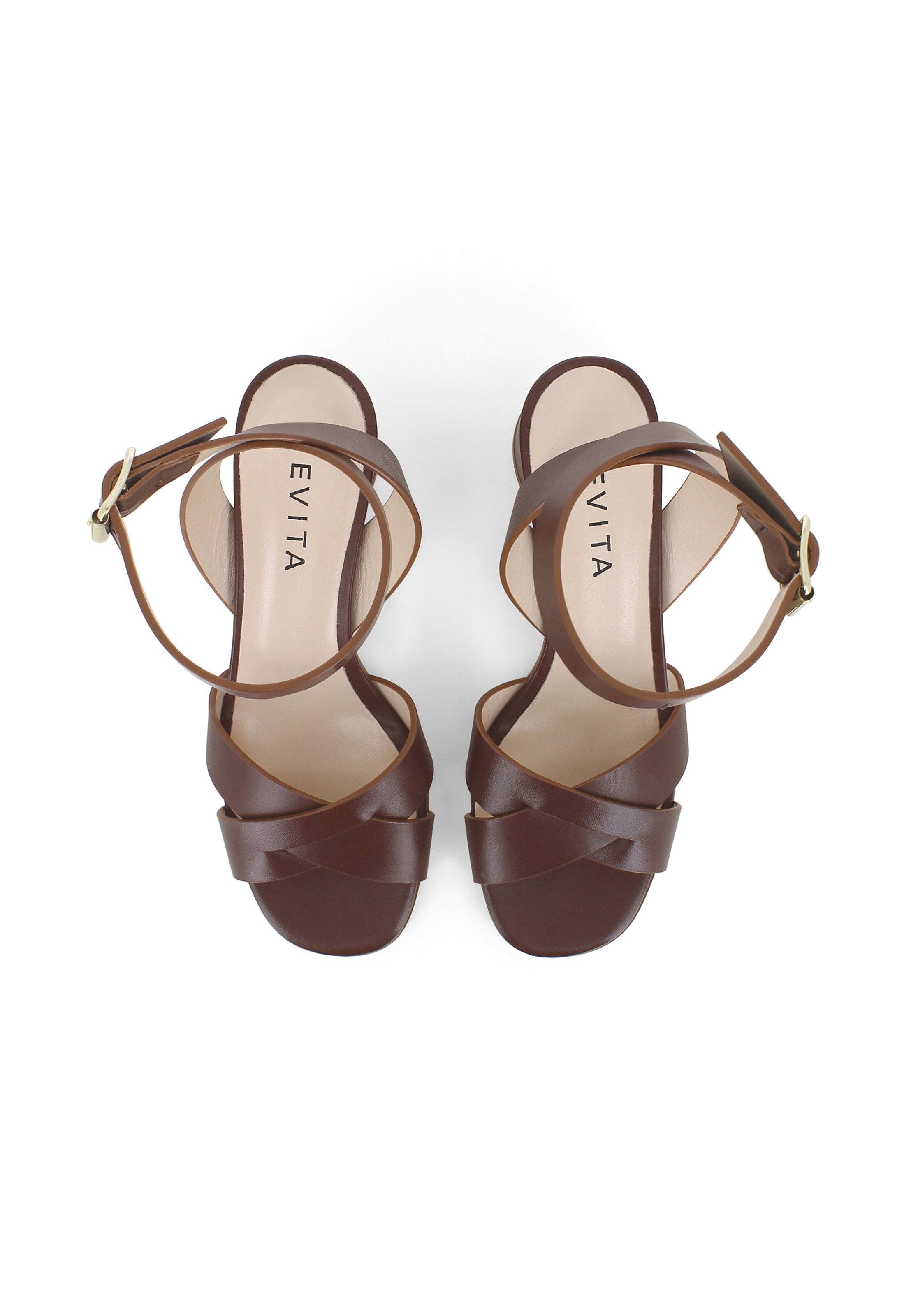 EVITA Sandalen met riem 'DORI' in Bruin