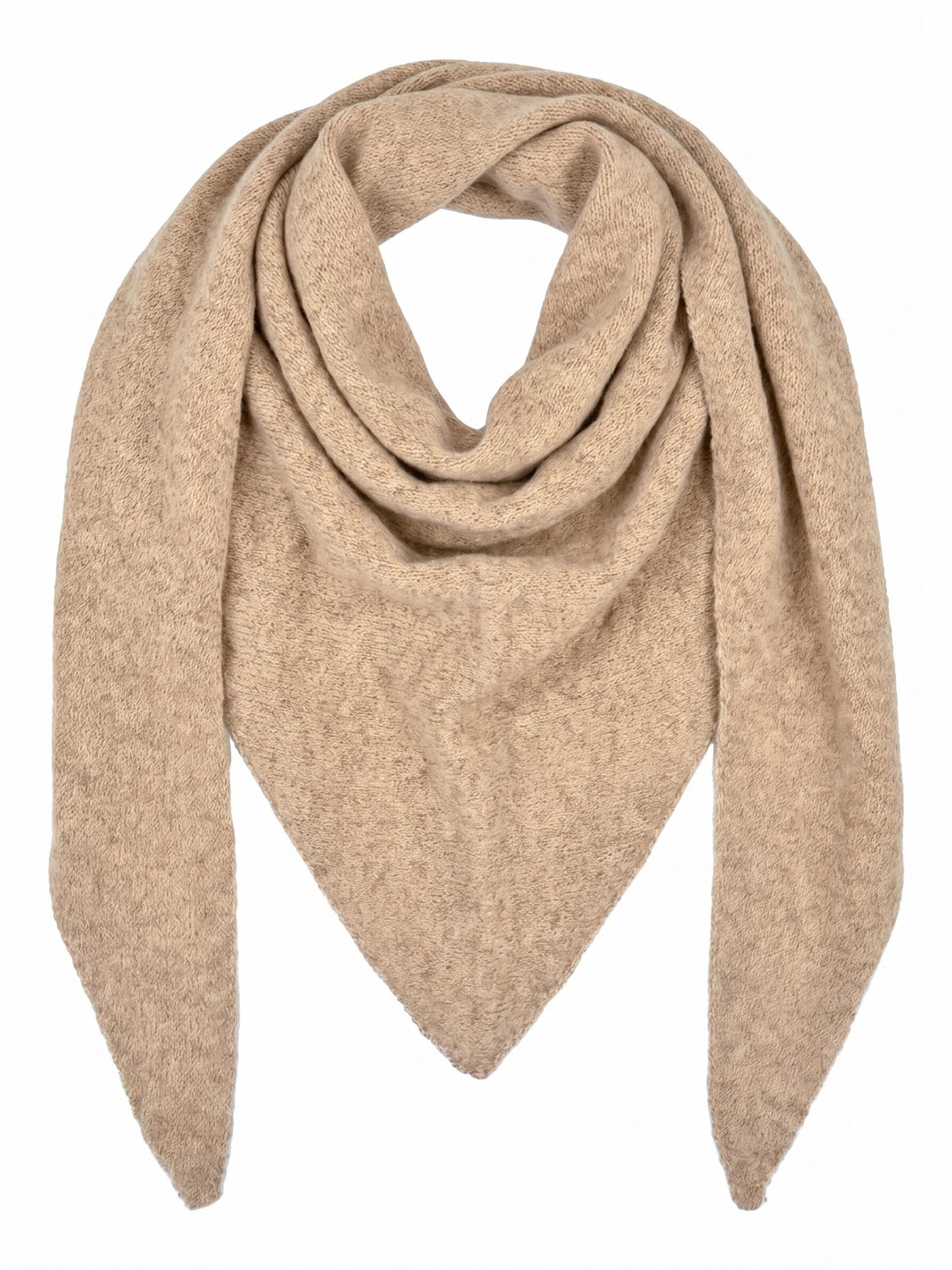 styleBREAKER Shawl 'Leichtes Strick Dreieckstuch Woll-Anteil' in Brown: front