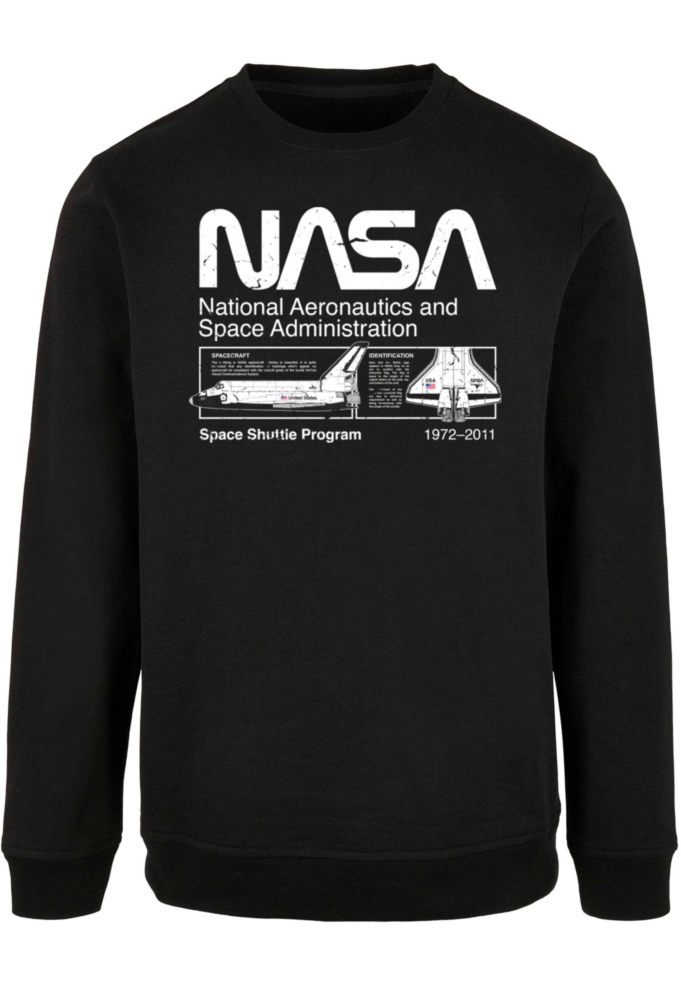 ABSOLUTE CULT Sweatshirt 'Nasa - Space Shuttle Program' in Zwart: voorkant