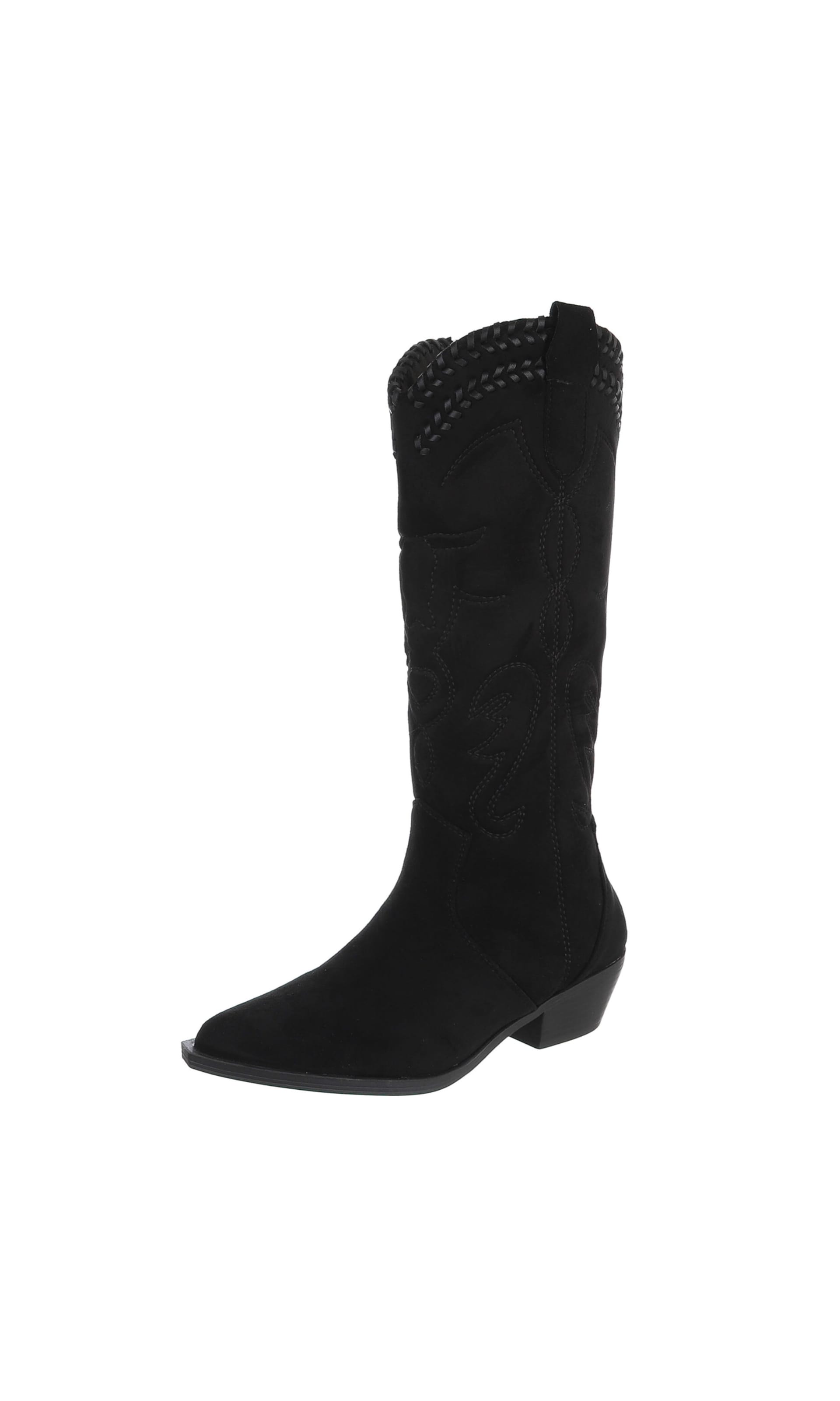 Ital-Design Stiefel in Schwarz: Vorderseite