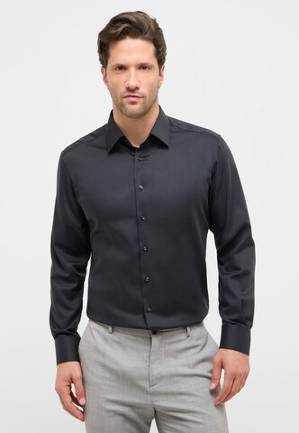 ETERNA Regular fit Zakelijk overhemd in Zwart: voorkant