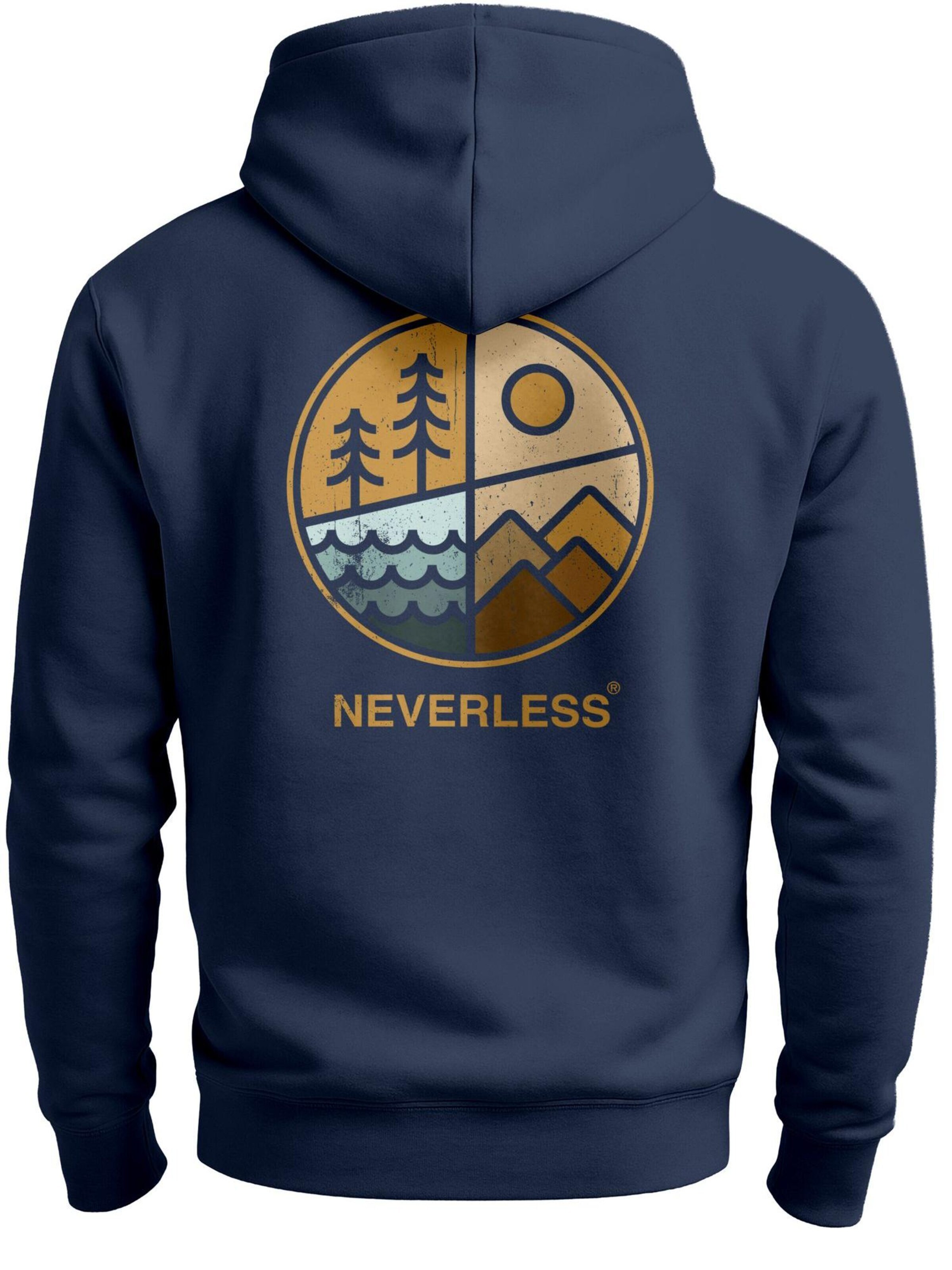 Neverless Sweatshirt 'Outdoor Badge' in Blue