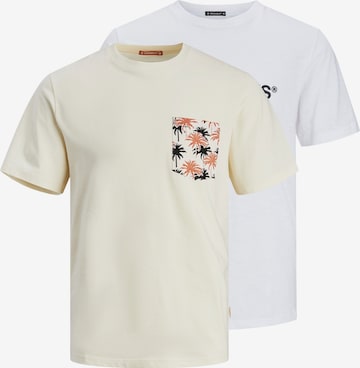 JACK & JONES T-Shirt 'ARUBA CONVO' in Beige: predná strana