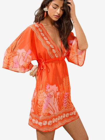 Lipsy Beach dress in Orange: front