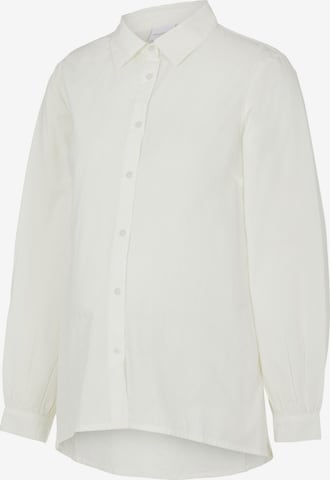 MAMALICIOUS Блуза 'Nanna' в бяло: отпред