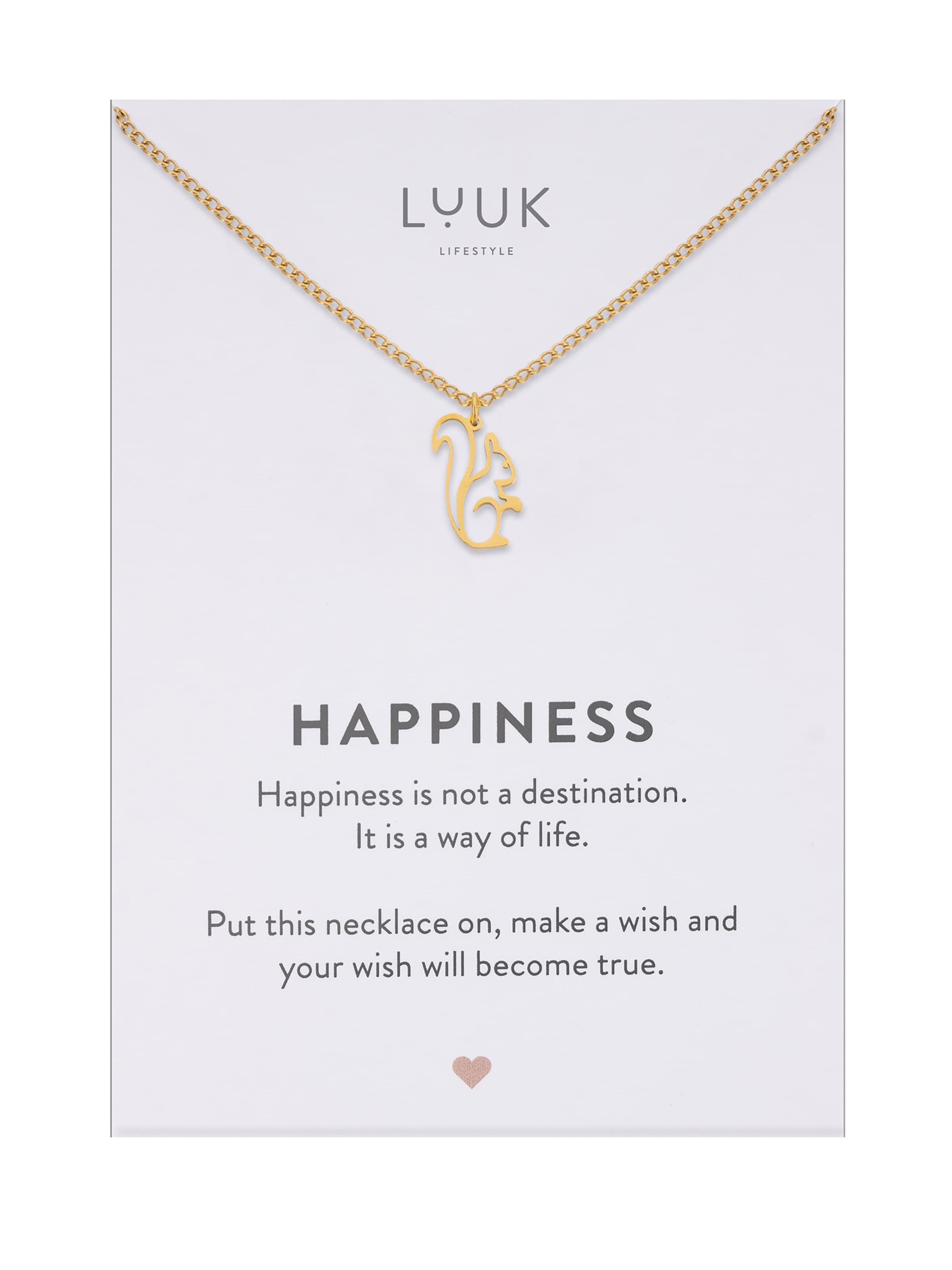 LUUK LIFESTYLE Necklace 'LUUK LIFESTYLE Halskette "Eichhörnchen"' in Gold: front