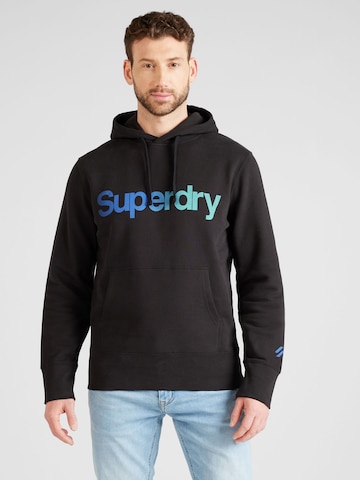 melns Superdry Sportisks džemperis: no priekšpuses