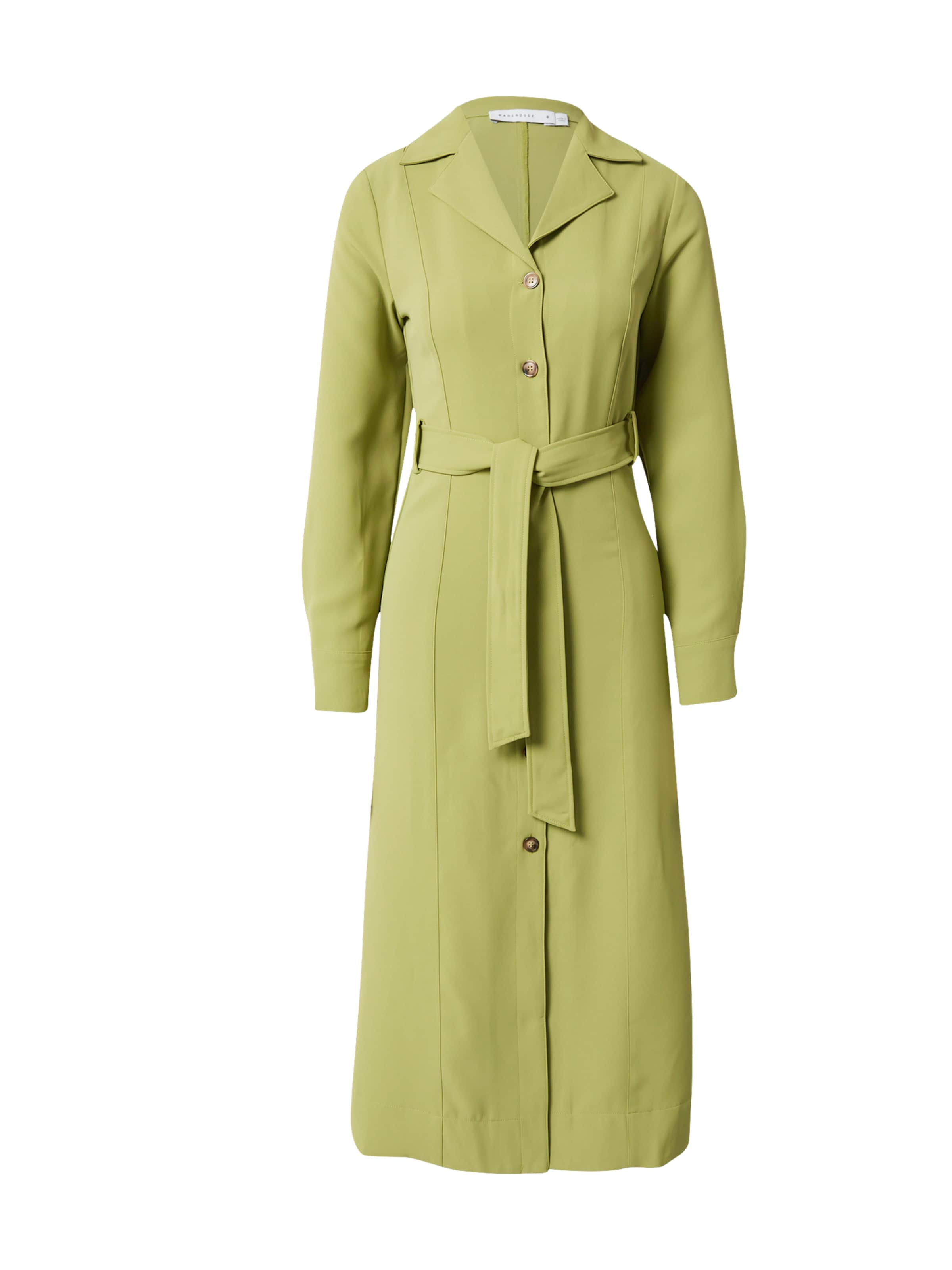 Warehouse - Vestido camisero en verde: frente