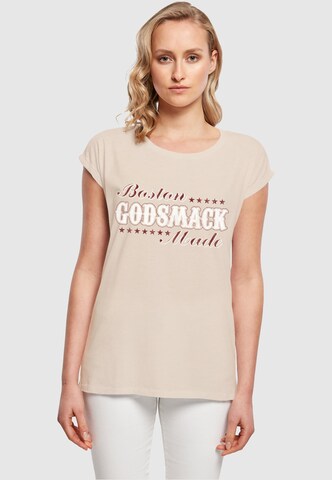 Merchcode T-Shirt 'Godsmack - Boston Made' in Beige: predná strana