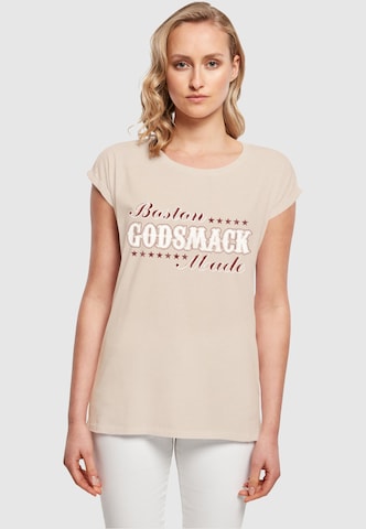 Merchcode Shirt 'Godsmack - Boston Made' in Beige: voorkant