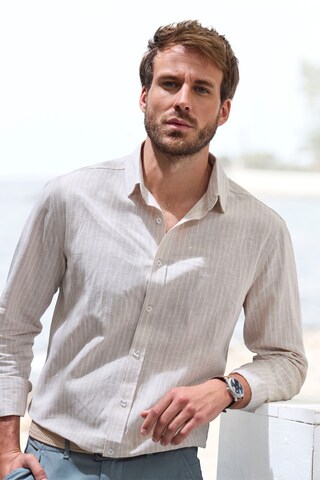 JOHN DEVIN Regular Fit Hemd in Beige