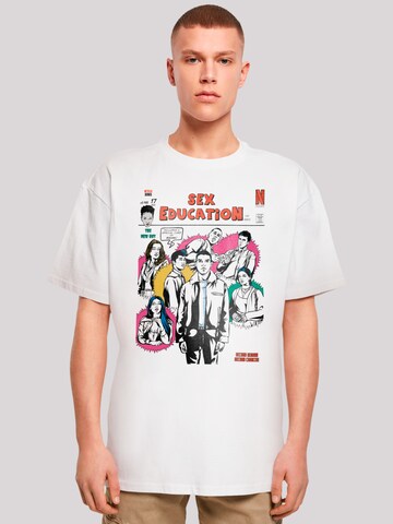 T-Shirt 'Sex Education Magazine Netflix TV Series' F4NT4STIC en blanc : devant