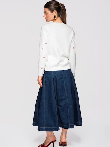 Ombre Knit Cardigan in White