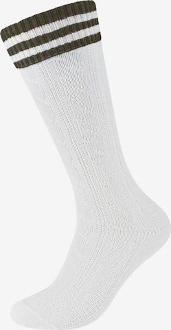 Chaussettes folkloriques camano en blanc : devant