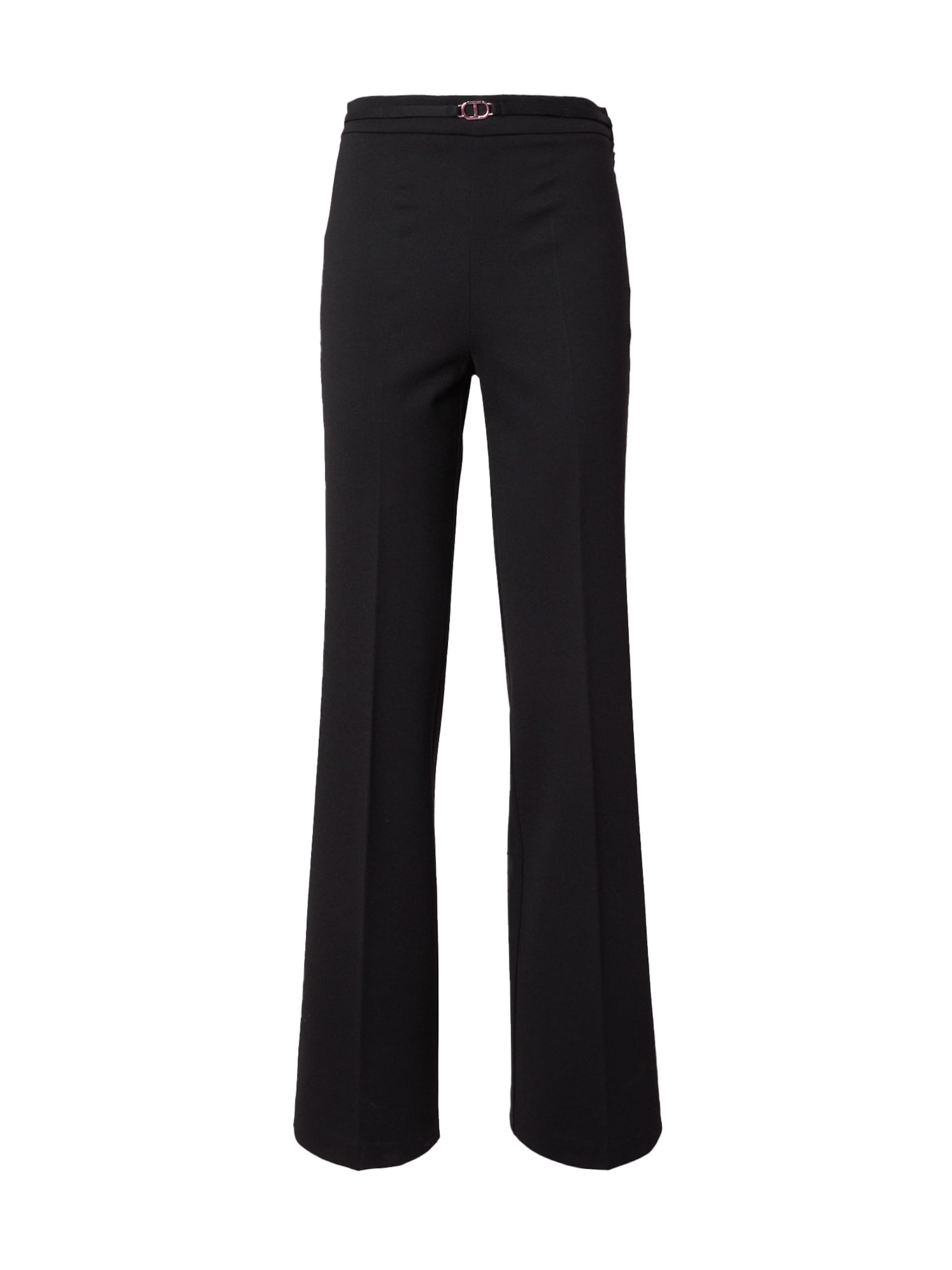 Twinset Zvonový Kalhoty s puky – černá: přední strana