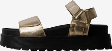 Super Mode - Sandalias 'Sandalen mit Keilabsatz und Klettverschluss von Joalice' en oro: frente