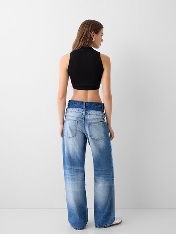 Bershka Gebreide top in Zwart