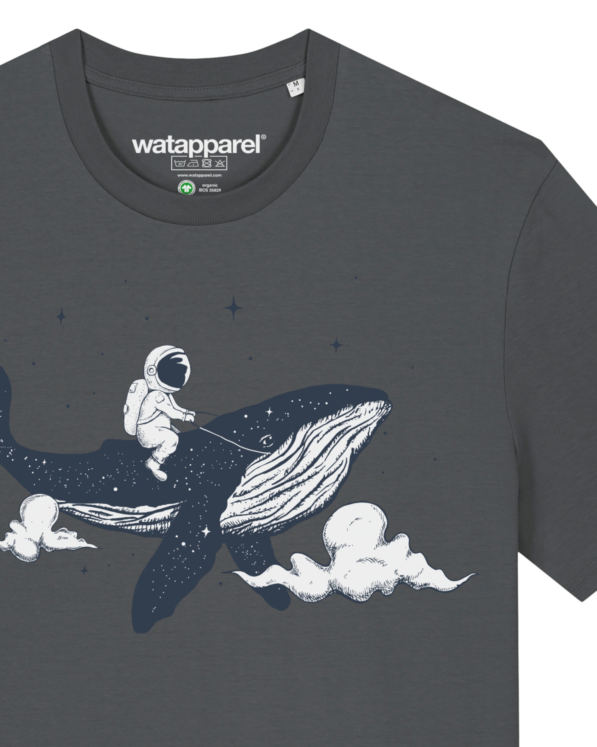 T-Shirt ' Spacewhale ' Watapparel en gris