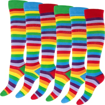 footstar Knee High Socks 'Ringel' in Blue: front