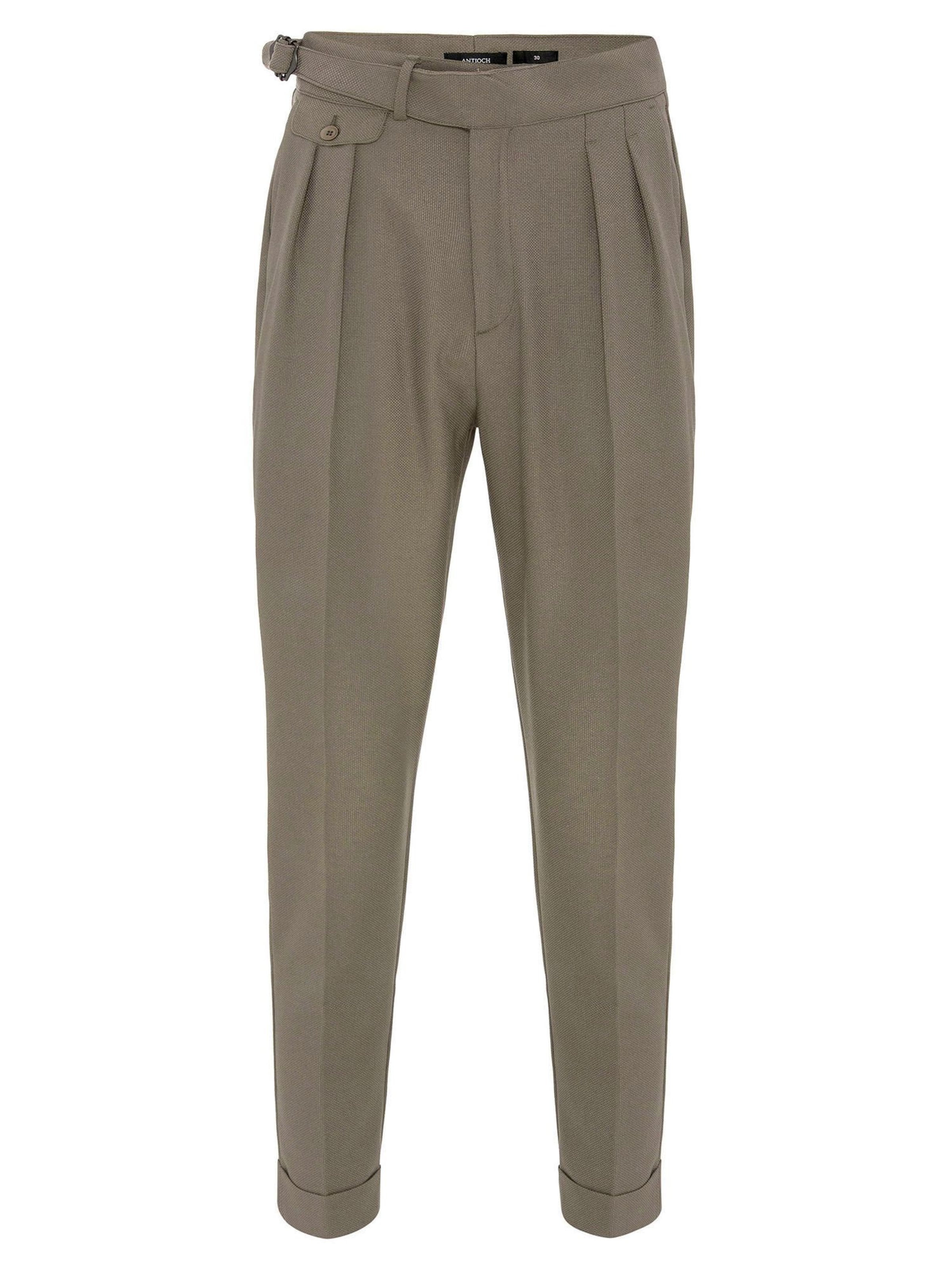 Antioch Tapered Ráncos nadrág - zöld: elől