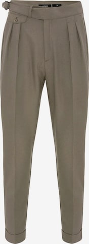 Antioch - Tapered Pantalón de pinzas en verde: frente