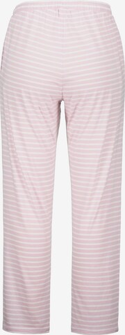 Ulla Popken Pyjamahose 'Ringel' (GOTS) in Pink