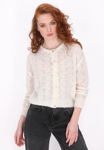 DreiMaster Vintage Knit cardigan 'Vintage' in White: front